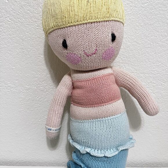Cuddle + Kind Skye the Mermaid Plush Knit Handmade Doll 20" - Picture 3 of 16